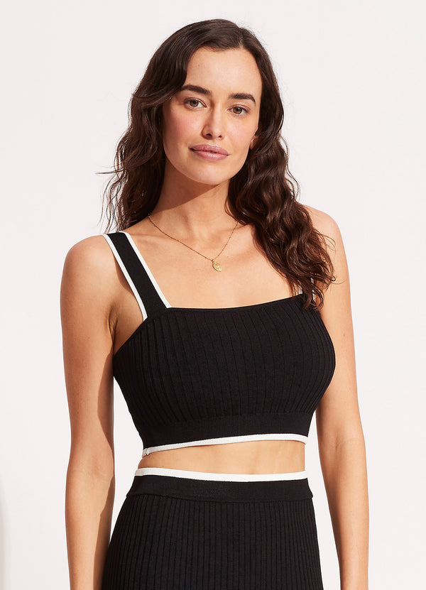 Coral Knit Top - Black