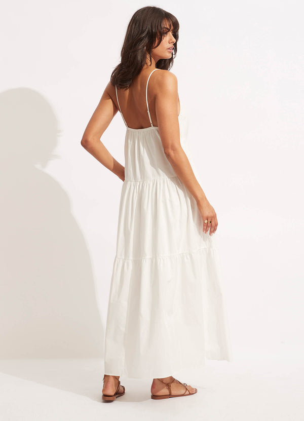 Poplin Maxi Dress - White