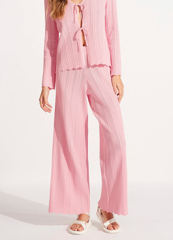 Crochet Knit Pant - Parfait Pink