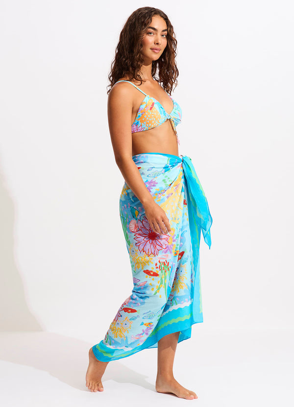Under The Sea Sarong - Blue Mist