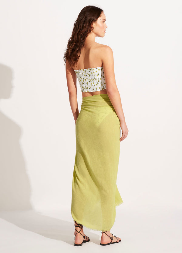 Textured Cotton Beach Wrap - Soft Olive