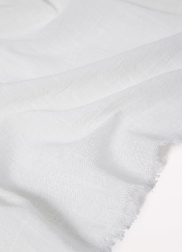 Textured Cotton Beach Wrap - White