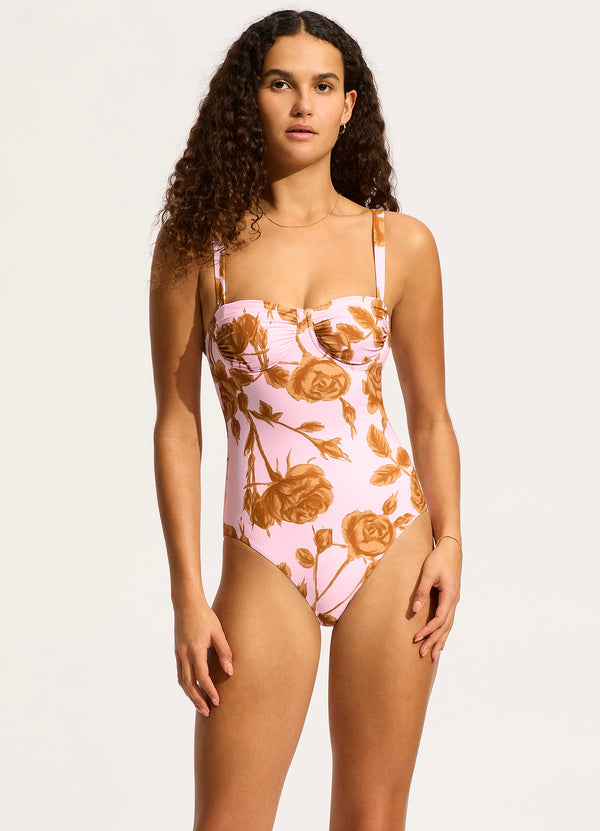 Rococo Ruched Underwire One Piece - Blossom