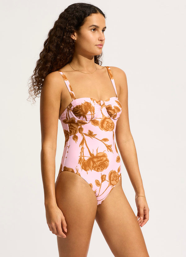 Rococo Ruched Underwire One Piece - Blossom
