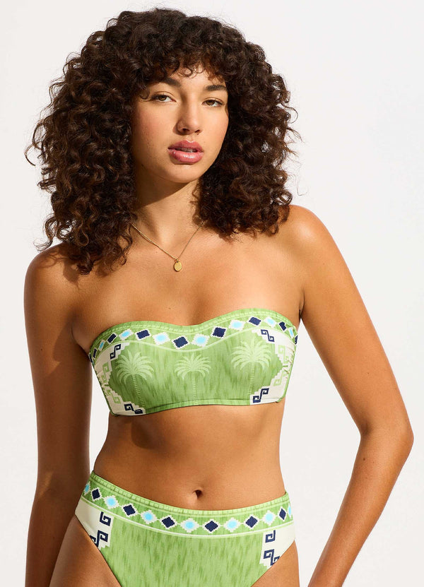 Kasbah Bustier Bandeau Bikini Top - Sage