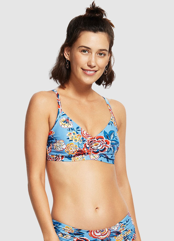 DD Cup Bralette Bikini Top - Chambray