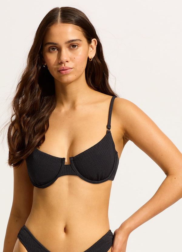 Sea Dive Underwire Bikini Top - Black