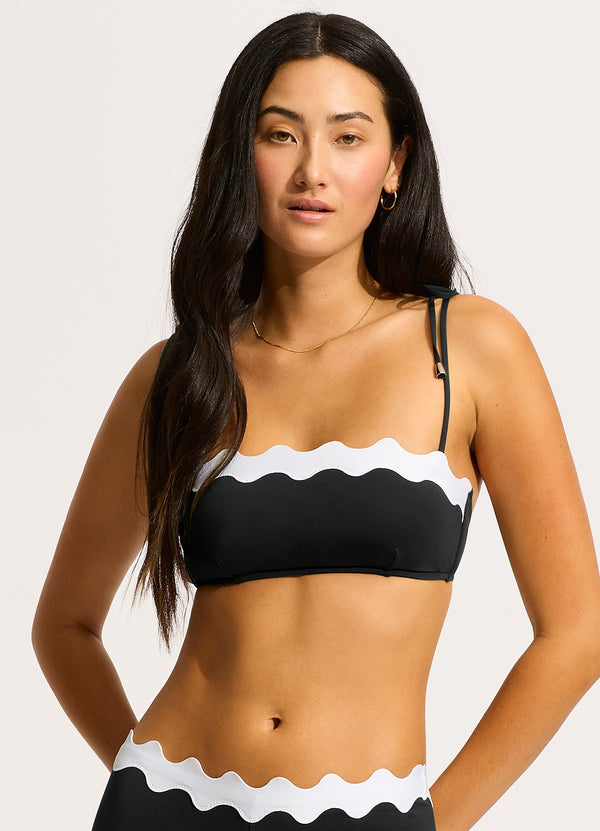 Gia Ric Rac Bustier Bandeau  - Black