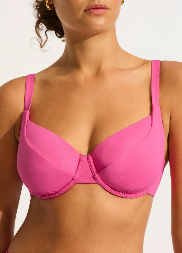 Seafolly Collective DD Cup Underwire Bikini Top - Hot Pink