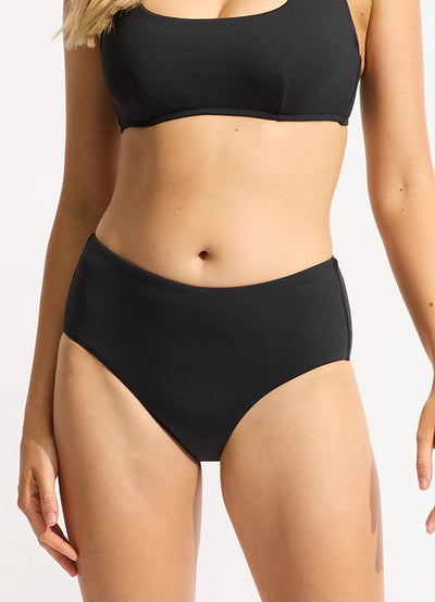 Seafolly Collective Wide Side Retro Bikini Bottom - Black