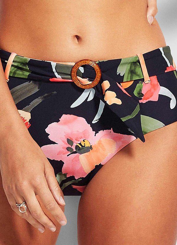 Summer Memoirs Wide Side Retro Bikini Bottom - Indigo