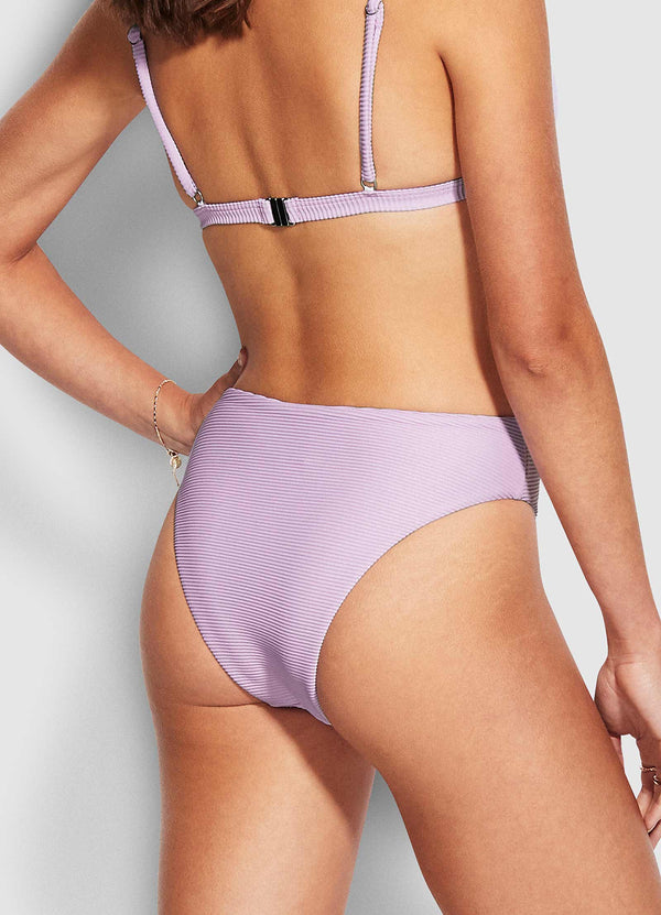 Essentials High Rise Bikini Bottom - Lilac