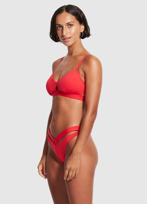 V Band High Cut Bikini Bottom - Chilli