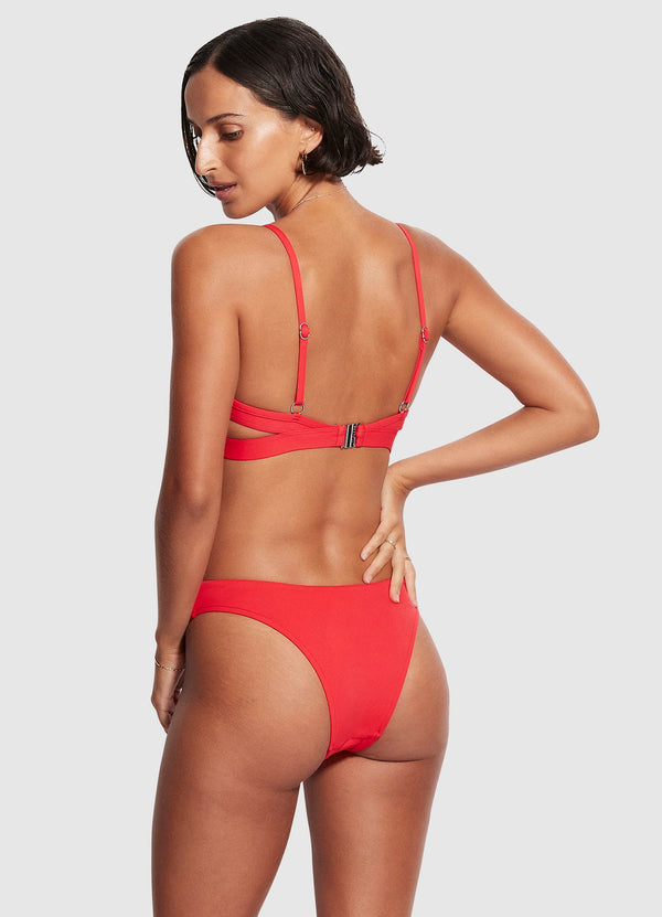 V Band High Cut Bikini Bottom - Chilli