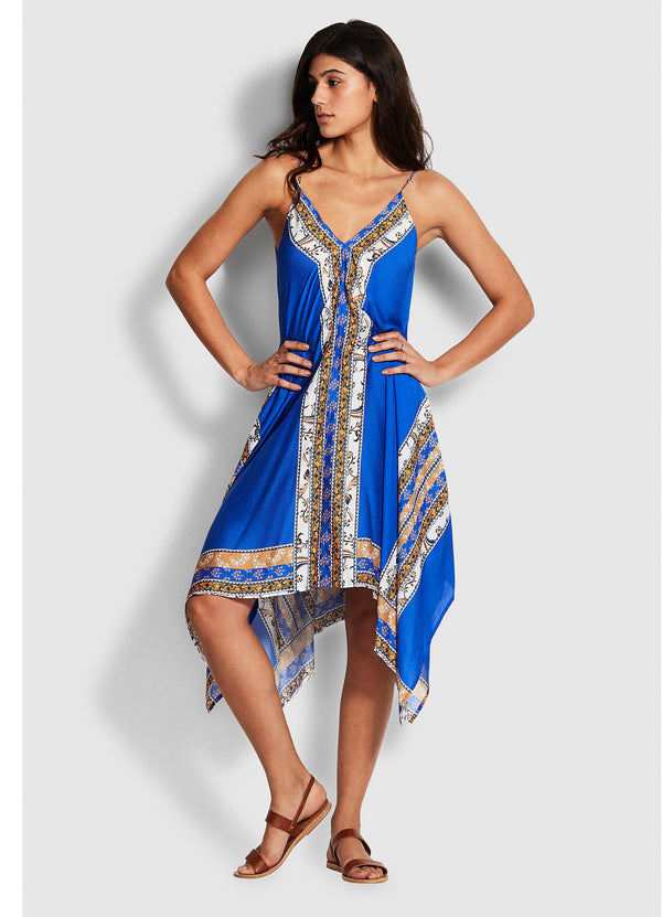 El Dorado Scarf Dress - Cobalt Blue