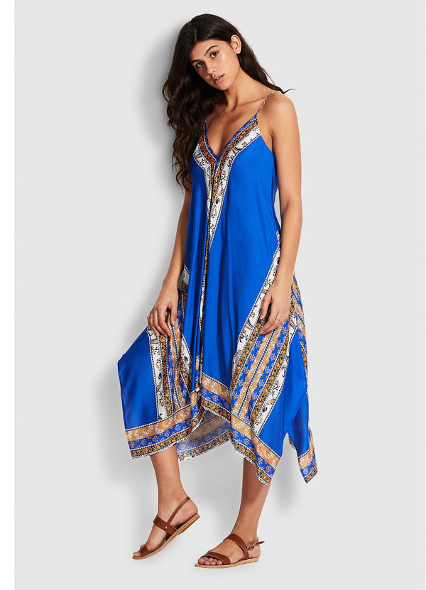 El Dorado Scarf Dress - Cobalt Blue