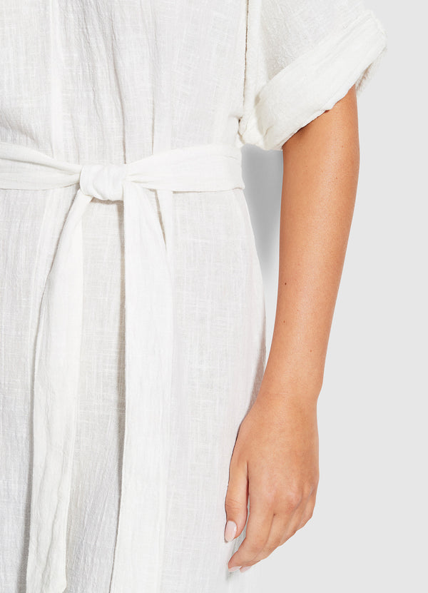 Sandy Midi Kaftan  - White