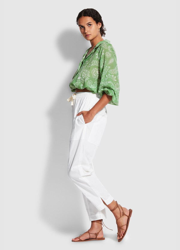 Taper Poplin Pant   - White