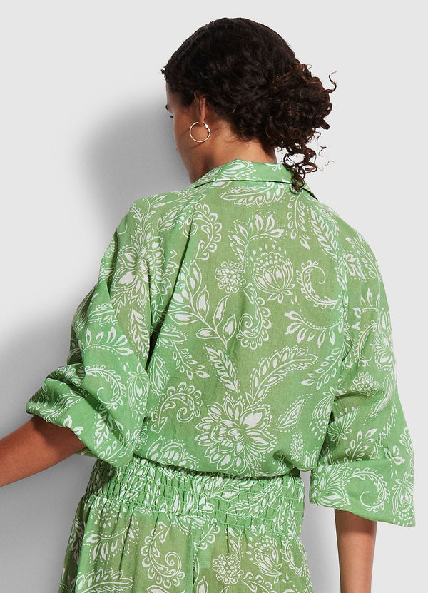 Folklore Crop Shirt - Green Tea