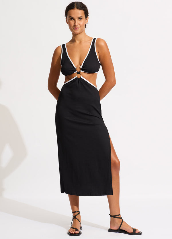 Beach Bound Beach Boidi Midi Dress - Black