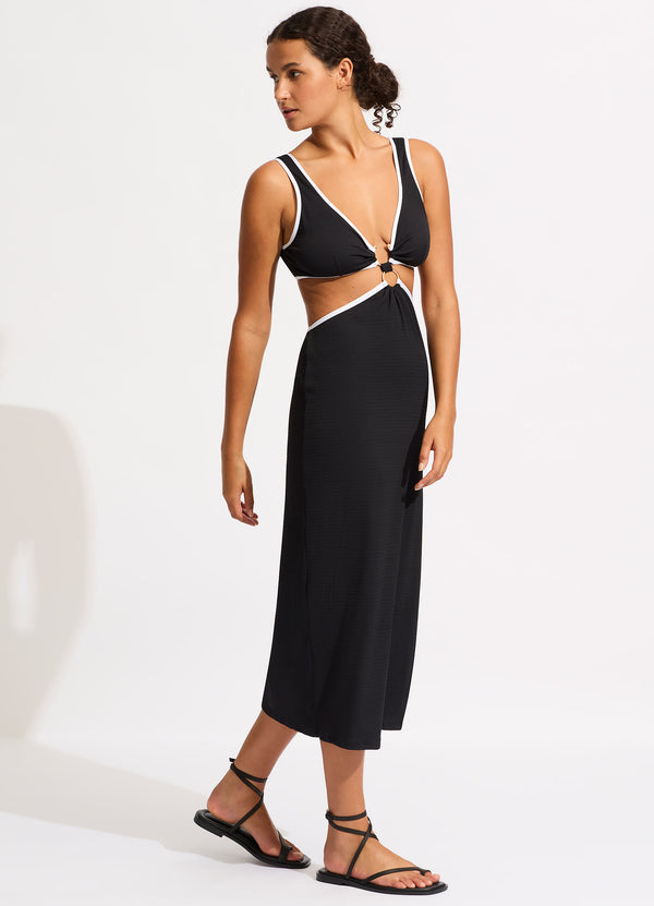 Beach Bound Beach Boidi Midi Dress - Black