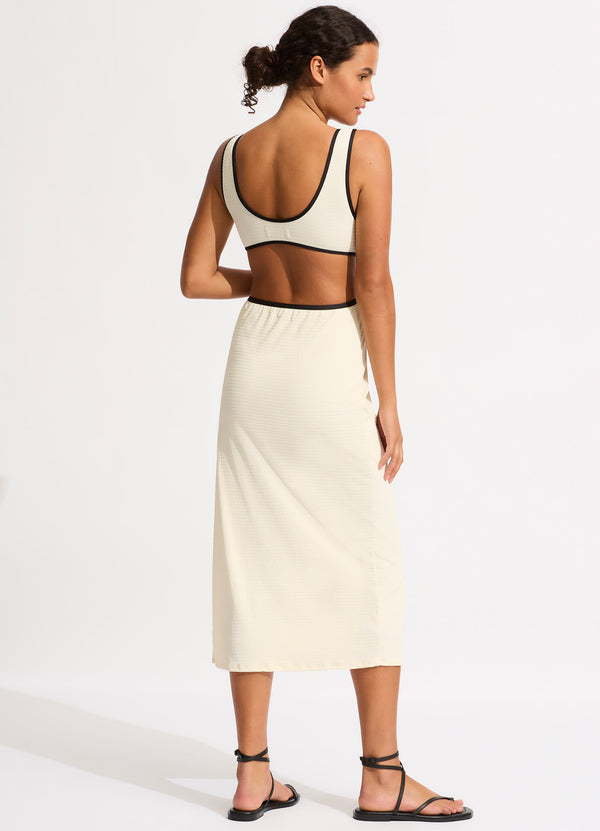 Beach Bound Beach Boidi Midi Dress - Ecru