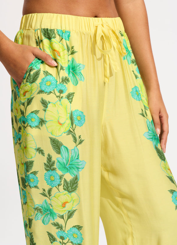 Garden Party Wide Leg Pant - Lime Light