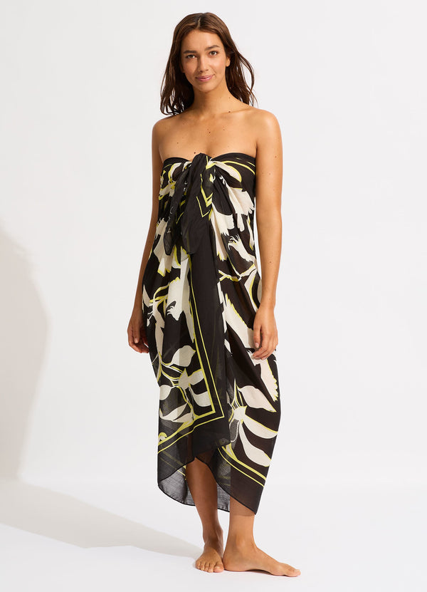 Birds Of Paradise Sarong - Black