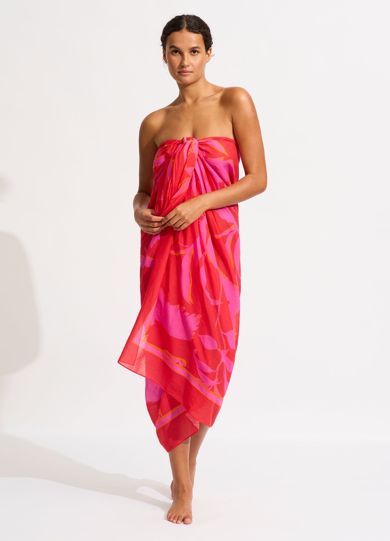 Red sarong hot sale dress