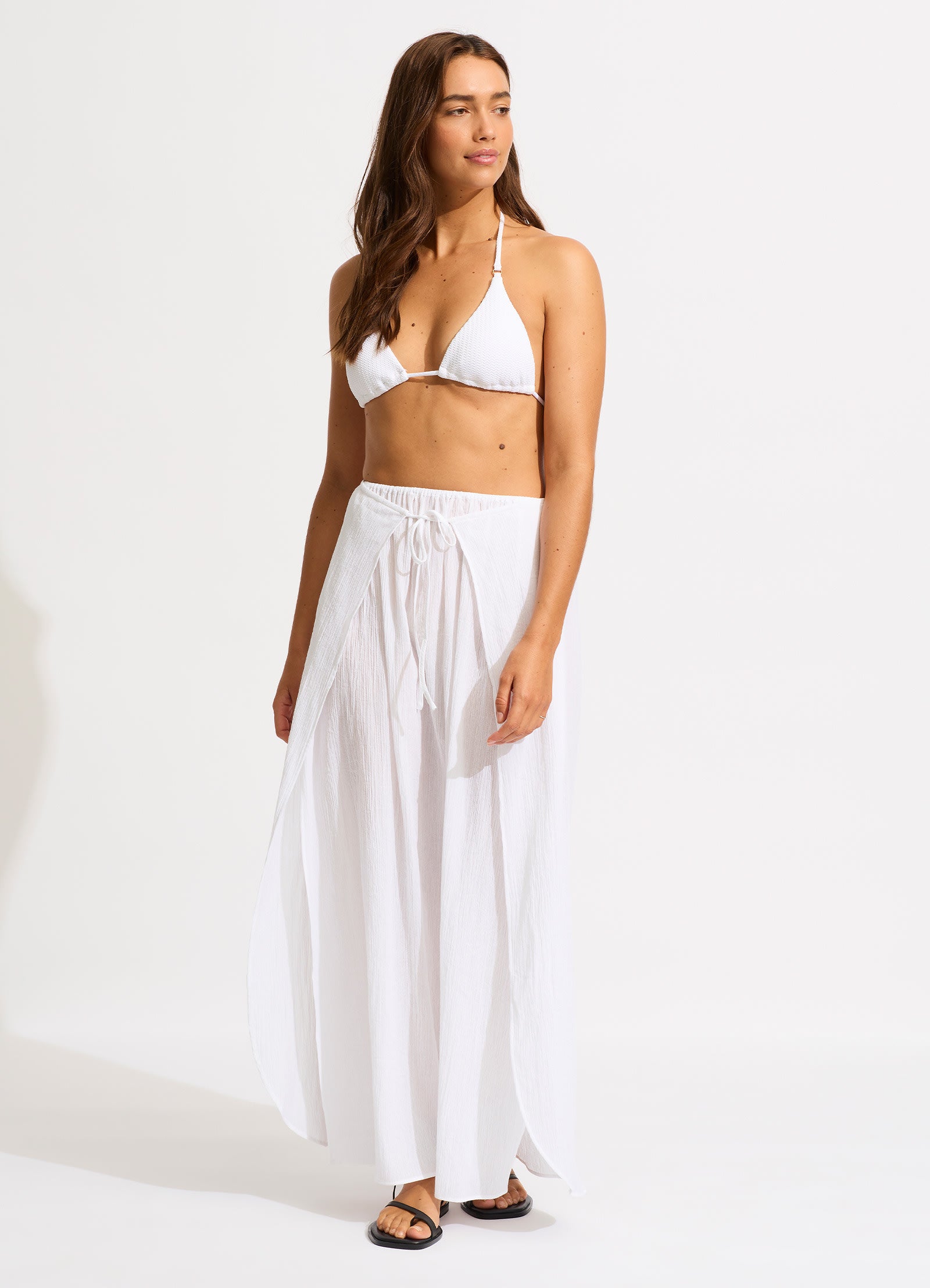 Maxi wrap skirt clearance white