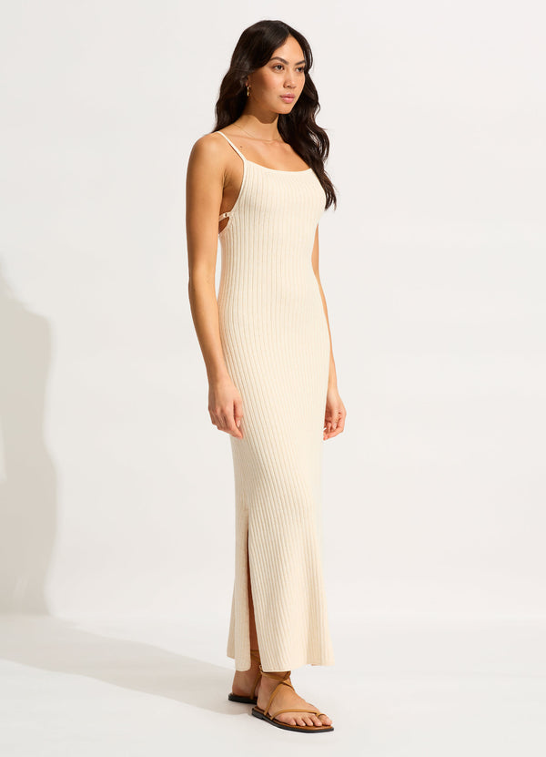 Wavelength Maxi Knit Dress - Ecru