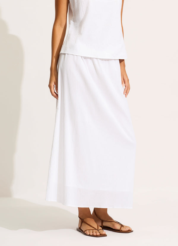 Crinkle Maxi Skirt - White