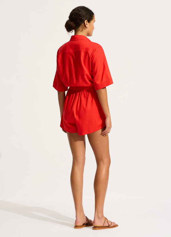 Sunside Playsuit - Flame