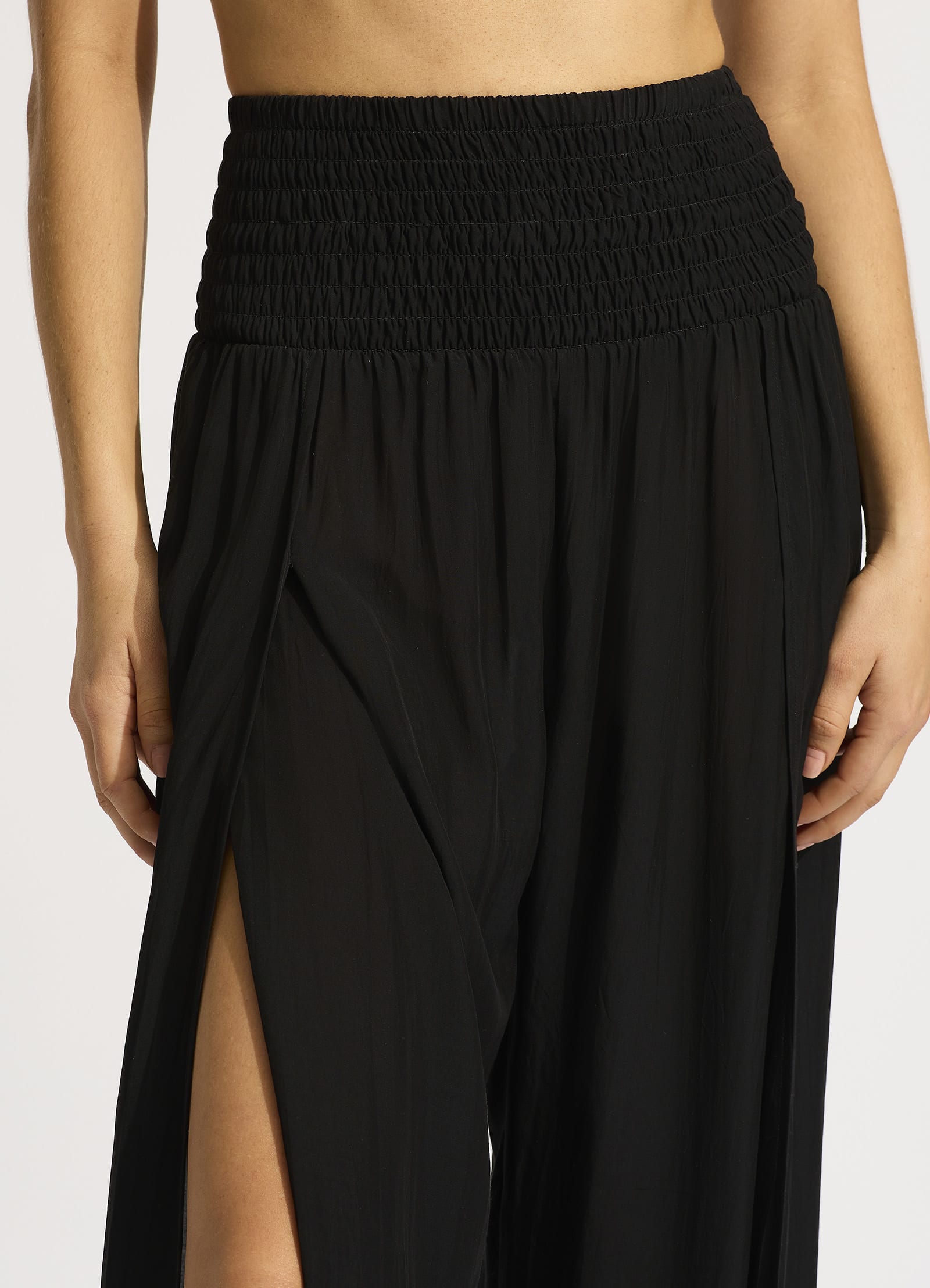 Shirred Waist Wrap Pant - Black – Seafolly United Kingdom