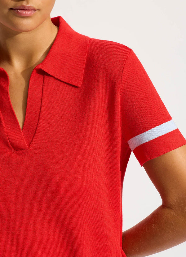 Knit Polo Shirt - Flame