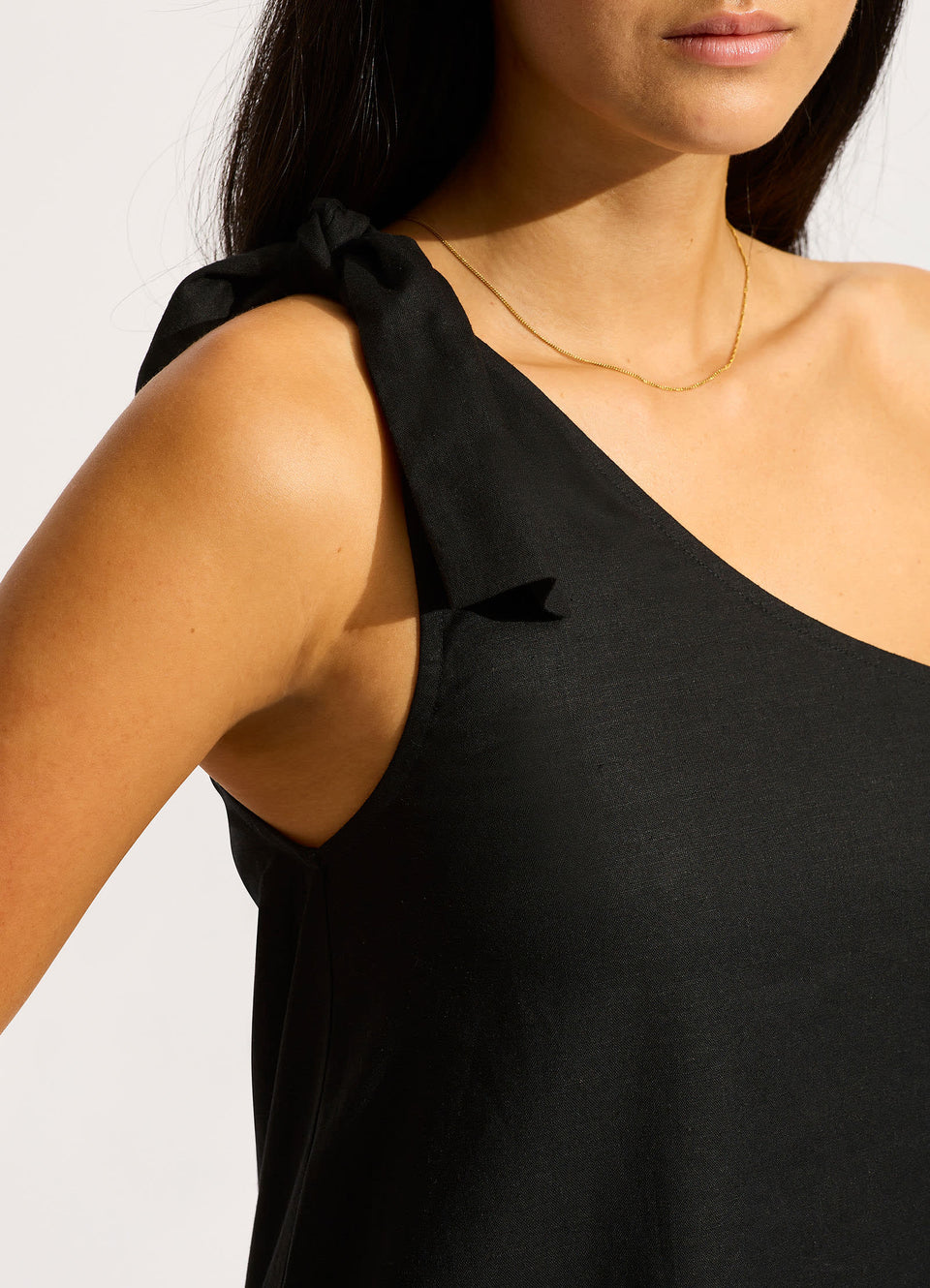 One Shoulder Mini Dress - Black Seafolly United Kingdom One Shoulder Mini Dress - Black Seafolly United Kingdom