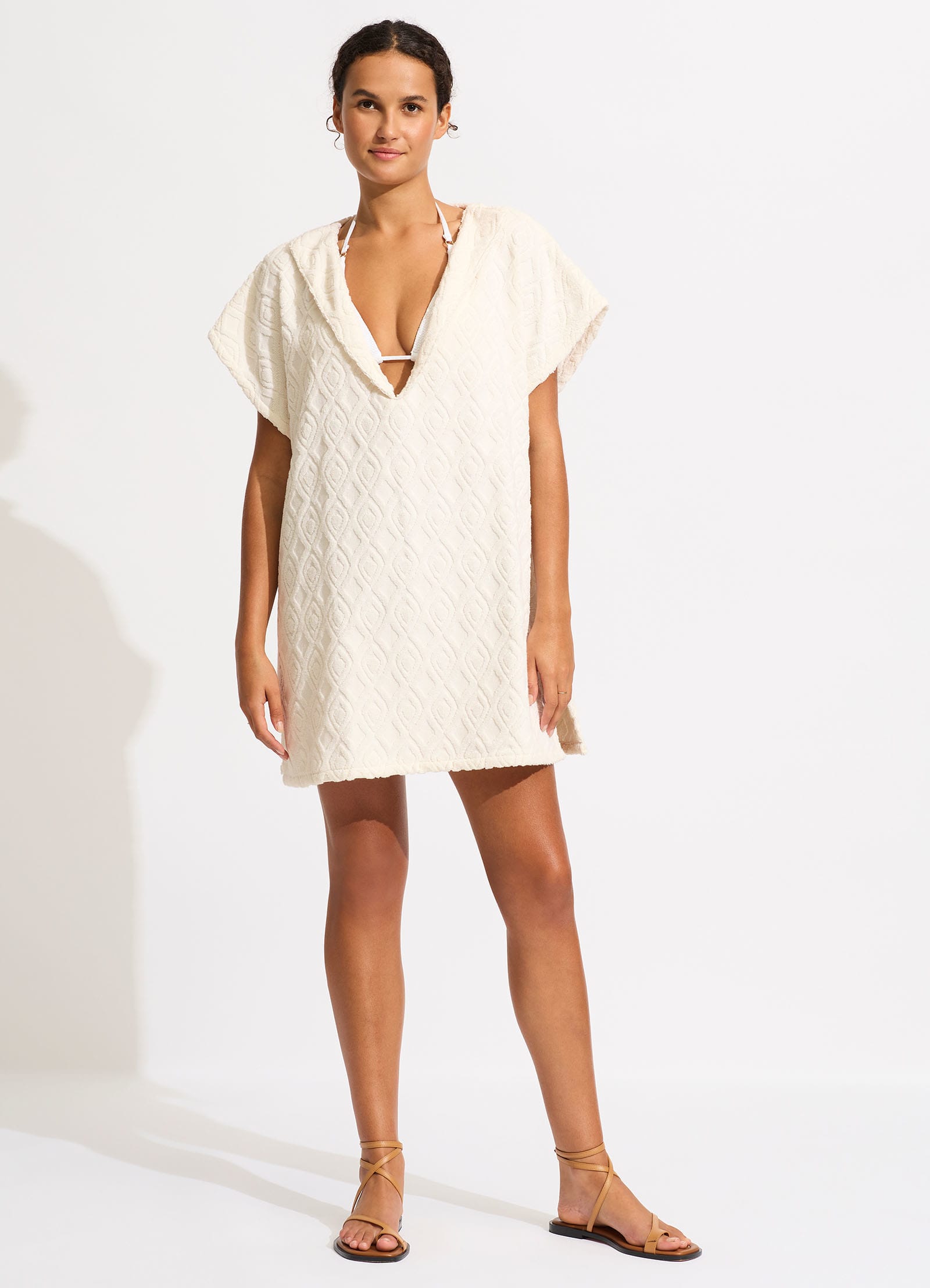 Birds of Paradise Towel Poncho - Latte – Seafolly United Kingdom