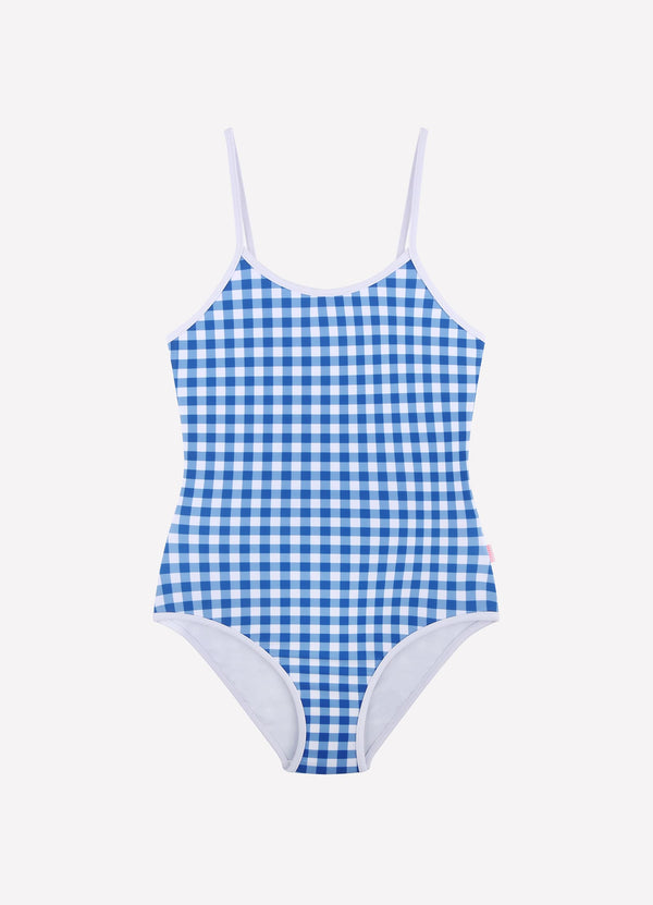 Gingham One Piece - Blue Lottie