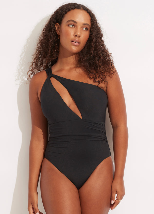 Seafolly Collective One Shoulder One Piece - Black – Seafolly