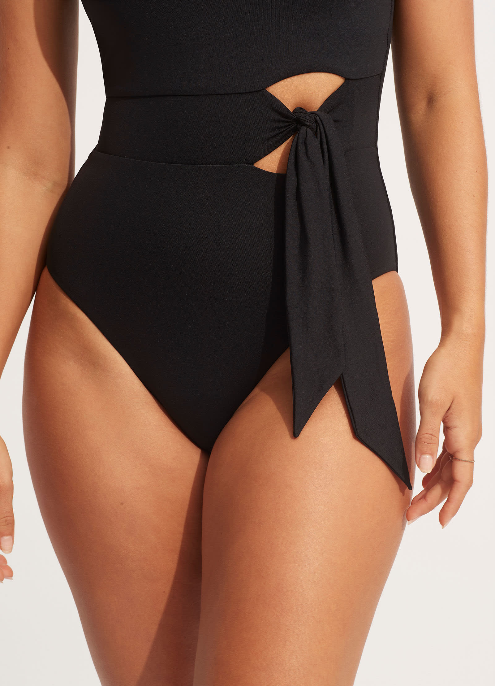 One piece swimsuit with tie waist on sale