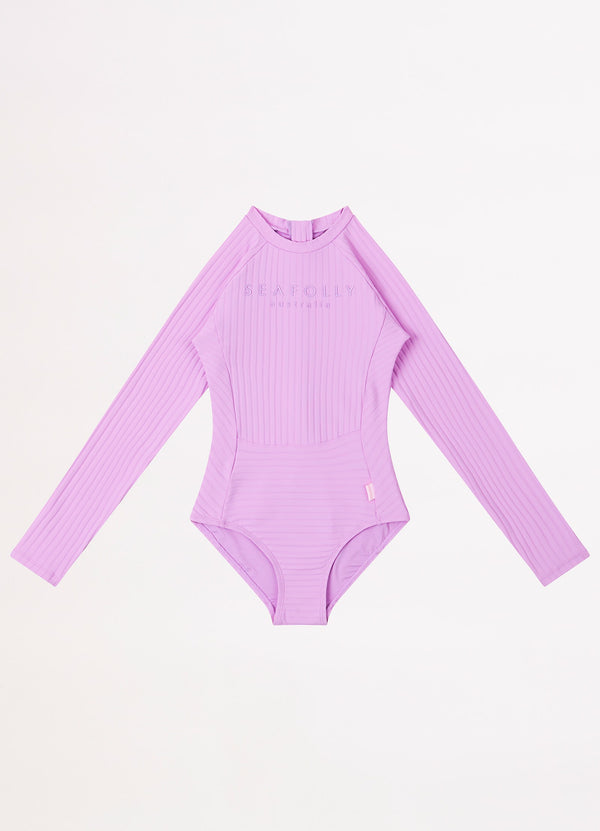 Girls Summer Essential Panelled Paddlesuit  - Violet