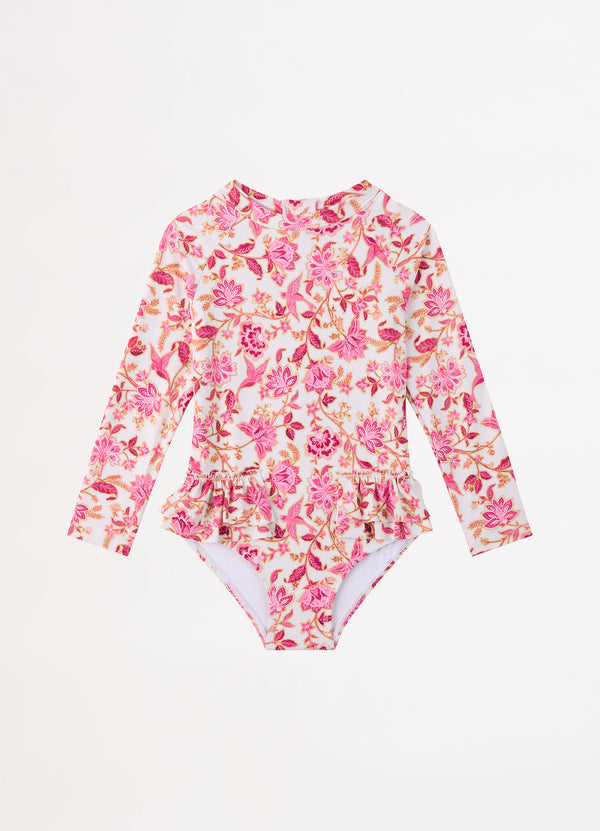 Silk Road Girls Frilled Hip Paddlesuit - Pink