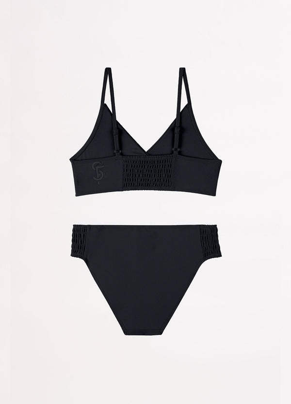 Essentials Girls Shirred Bikini - Black