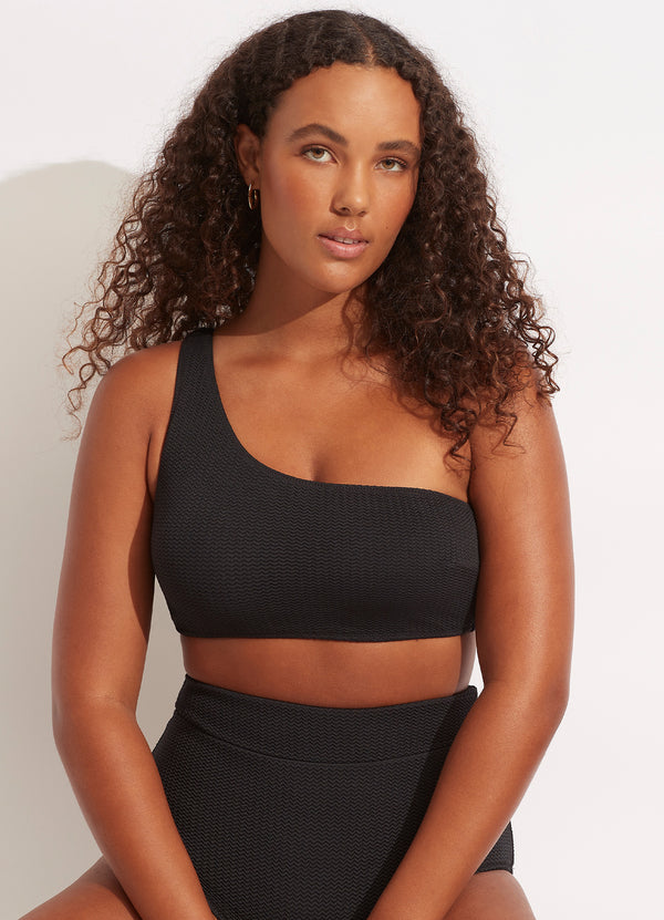 Seafolly Sea Dive One Shoulder Bandeau in Black – Sandpipers