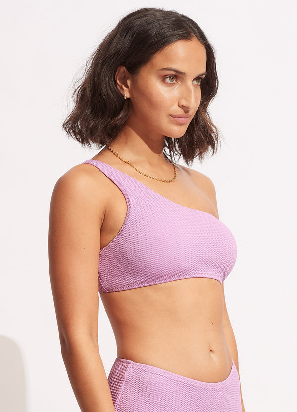 Sea Dive One Shoulder Top - Lilac