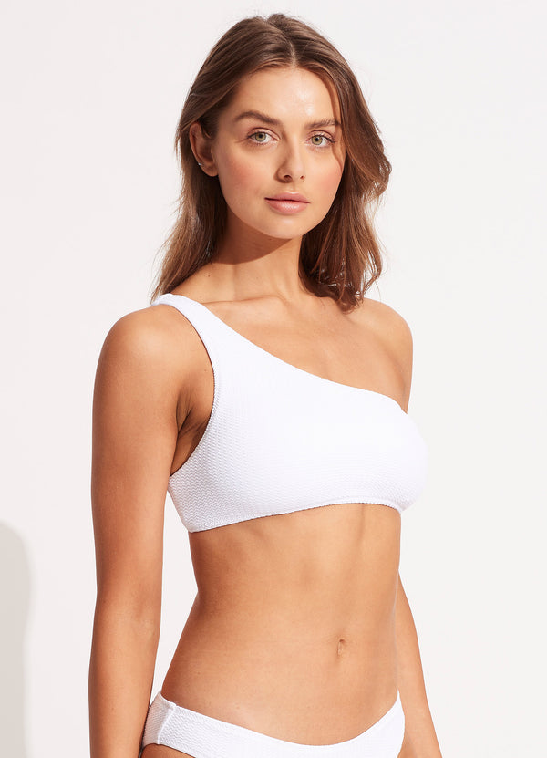 Sea Dive One Shoulder Top - White