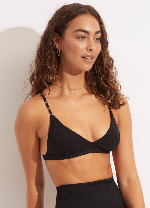 Seafolly Second Wave Fixed Tri Bra Bikini Top