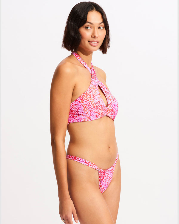 Sea Skin Cross Front Bra Bikini Top - Fuchsia Rose – Seafolly