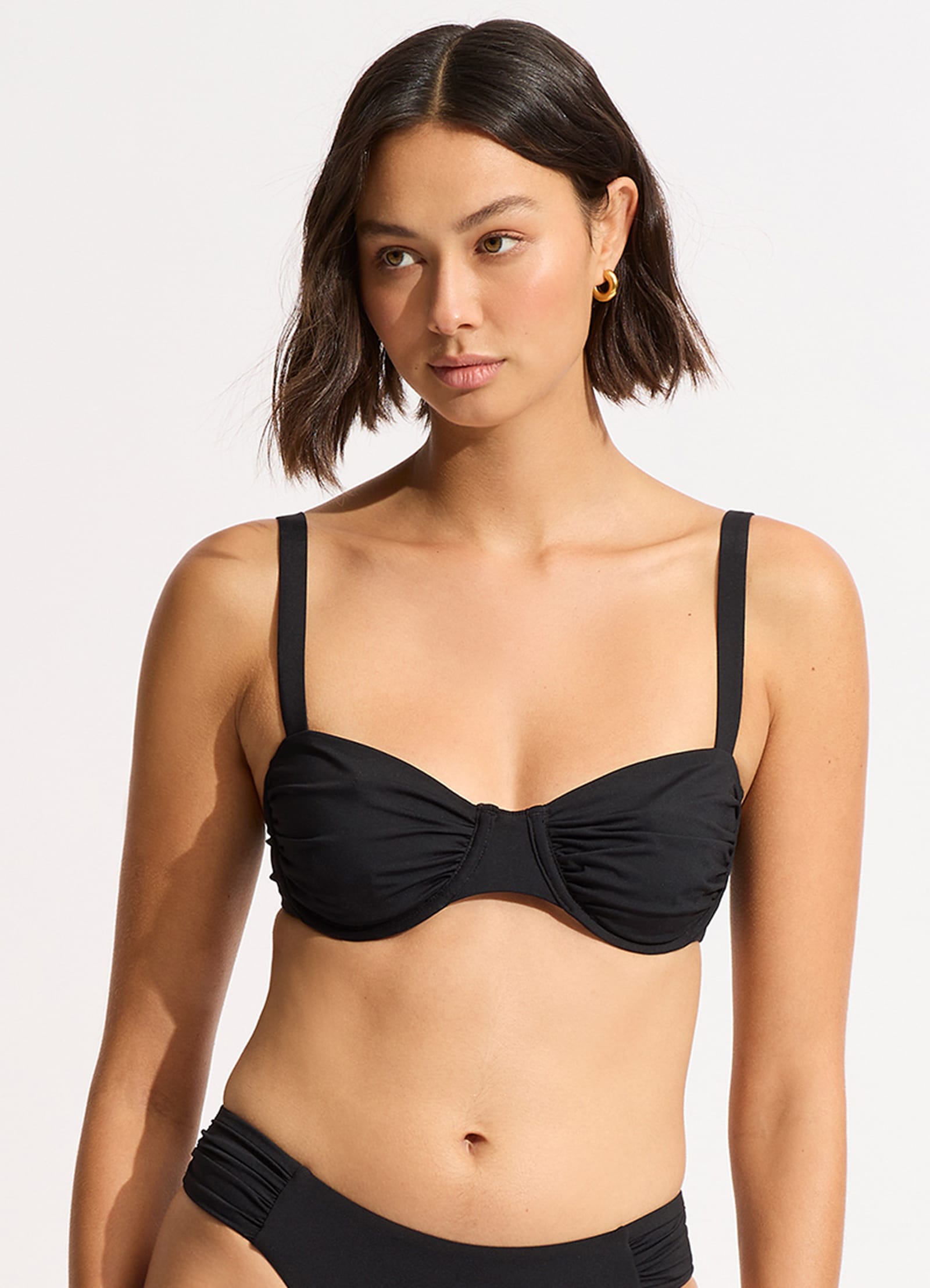 Seafolly ruched bandeau bikini 2025 top