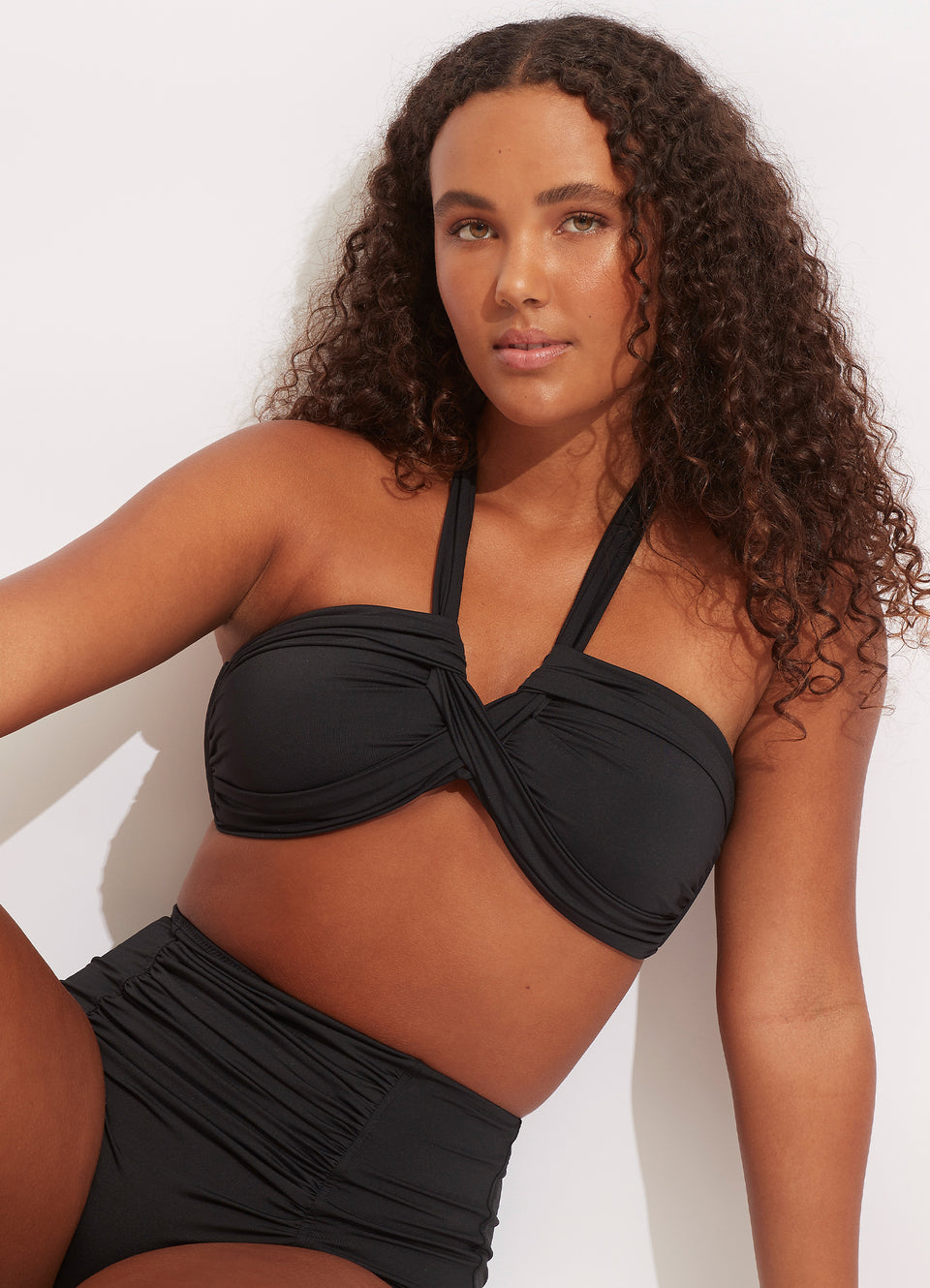 Seafolly Collective Halter Bandeau Bikini Top Black – Seafolly